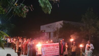 Photo of मनोज जरांगे यांच्या समर्थनार्थ जेवळीत कॅन्डल मार्च