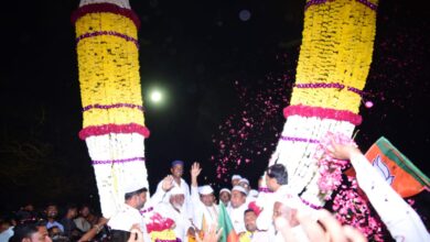 Photo of भाजप प्रवेशानंतर बसवराज पाटील यांचे मुरूम शहरात जंगी स्वागत